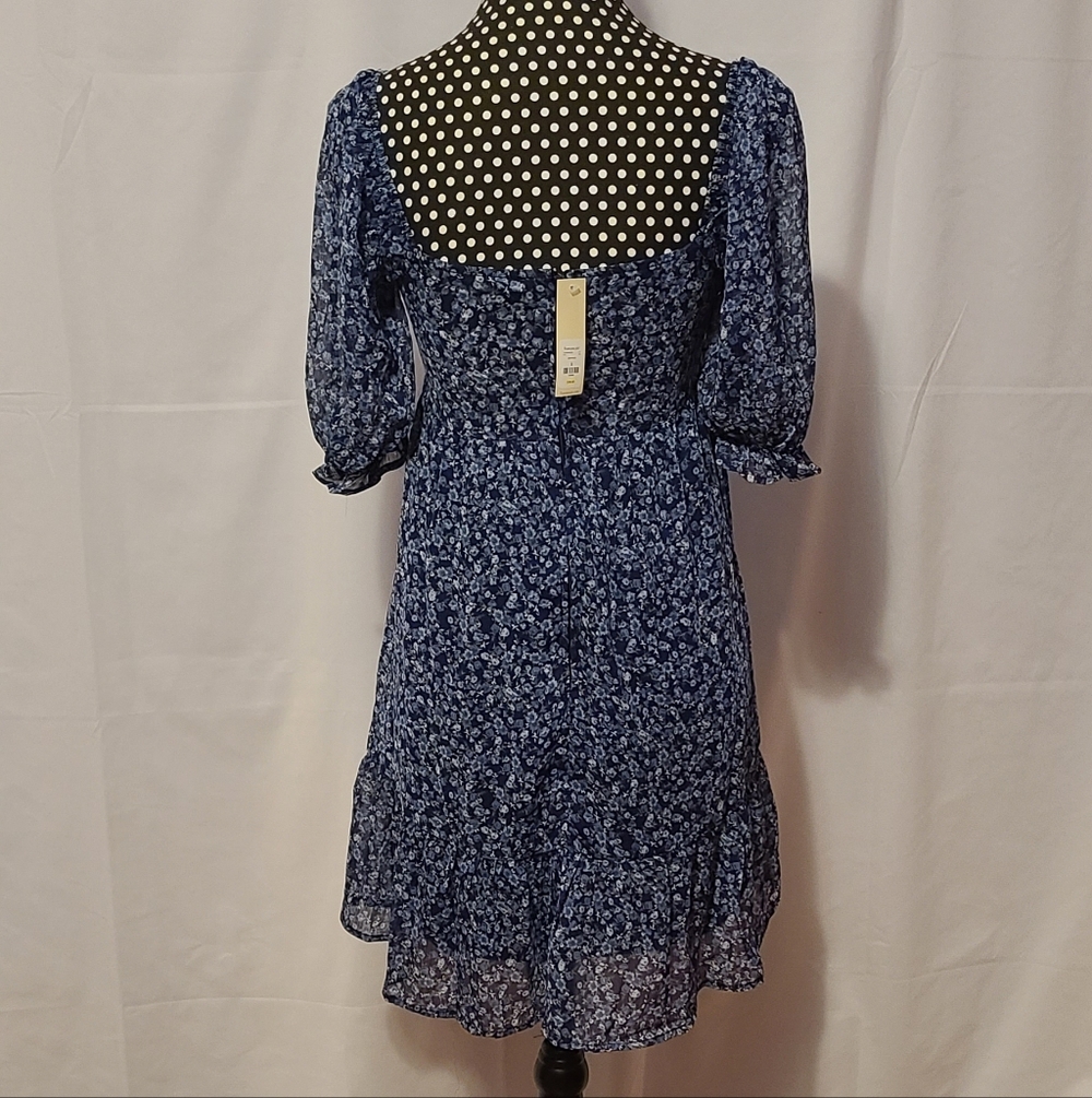 Francesca's Trixxi Blue Floral Dress - Picture 2 of 10